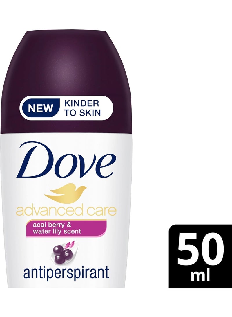 Dove Advanced Care Go Fresh Anti-Perspirant Roll-On Deodorant 50ml – 48H Sweat & Odor Protection, Açaí Berry & Water Lily, Long-Lasting Freshness, Premium Ingredients - Image 2